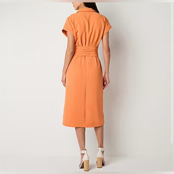 NWT Worthington Orange Tie Waist Dress - Picture 5 of 5